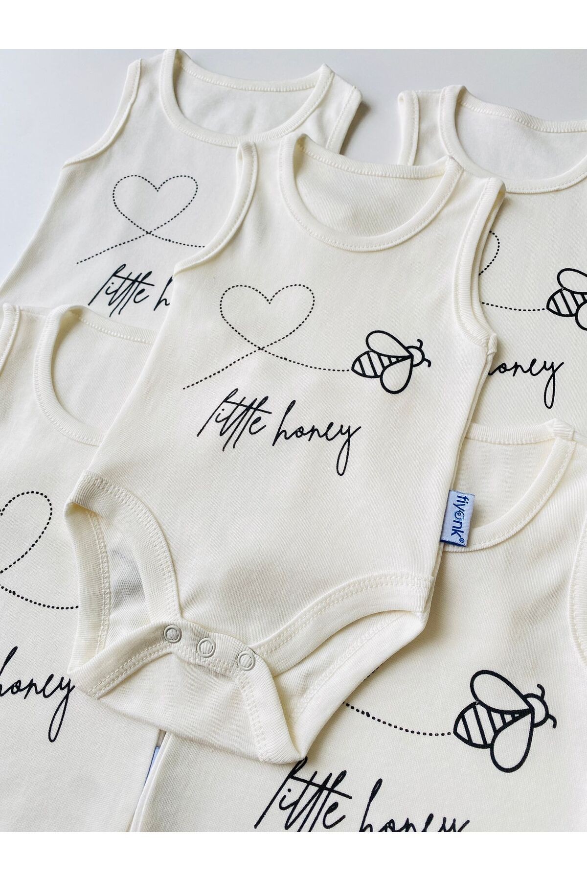 5'li Kelebek Desenli Bebek Atlet Body