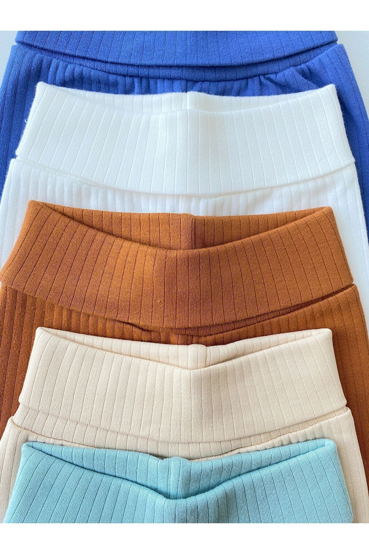5'li %100 Pamuklu Raporlu Beli Lastikli Basic Pantolon