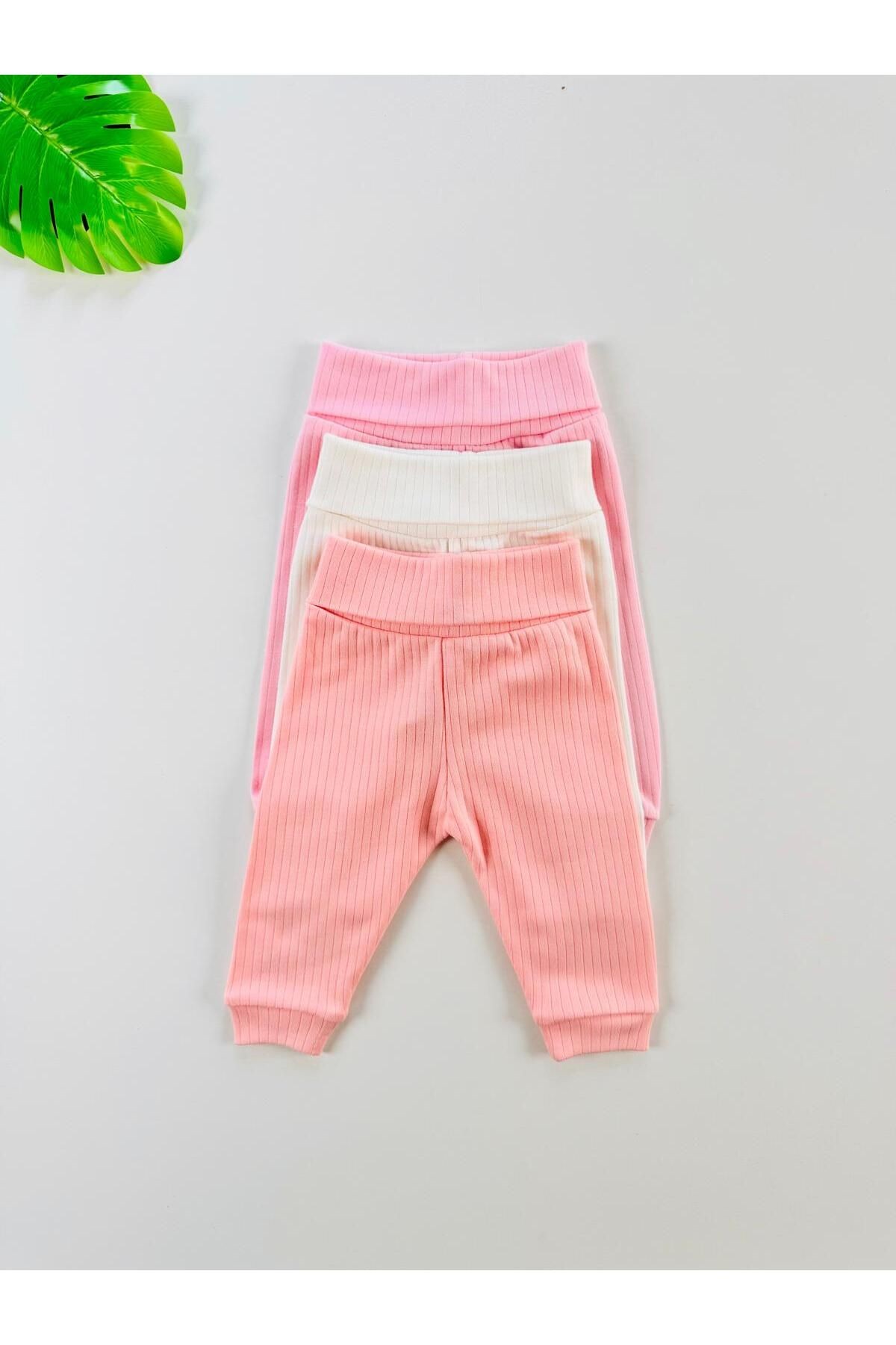 3'lü %100 Pamuklu  Raporlu Basic Bebek Pantolon