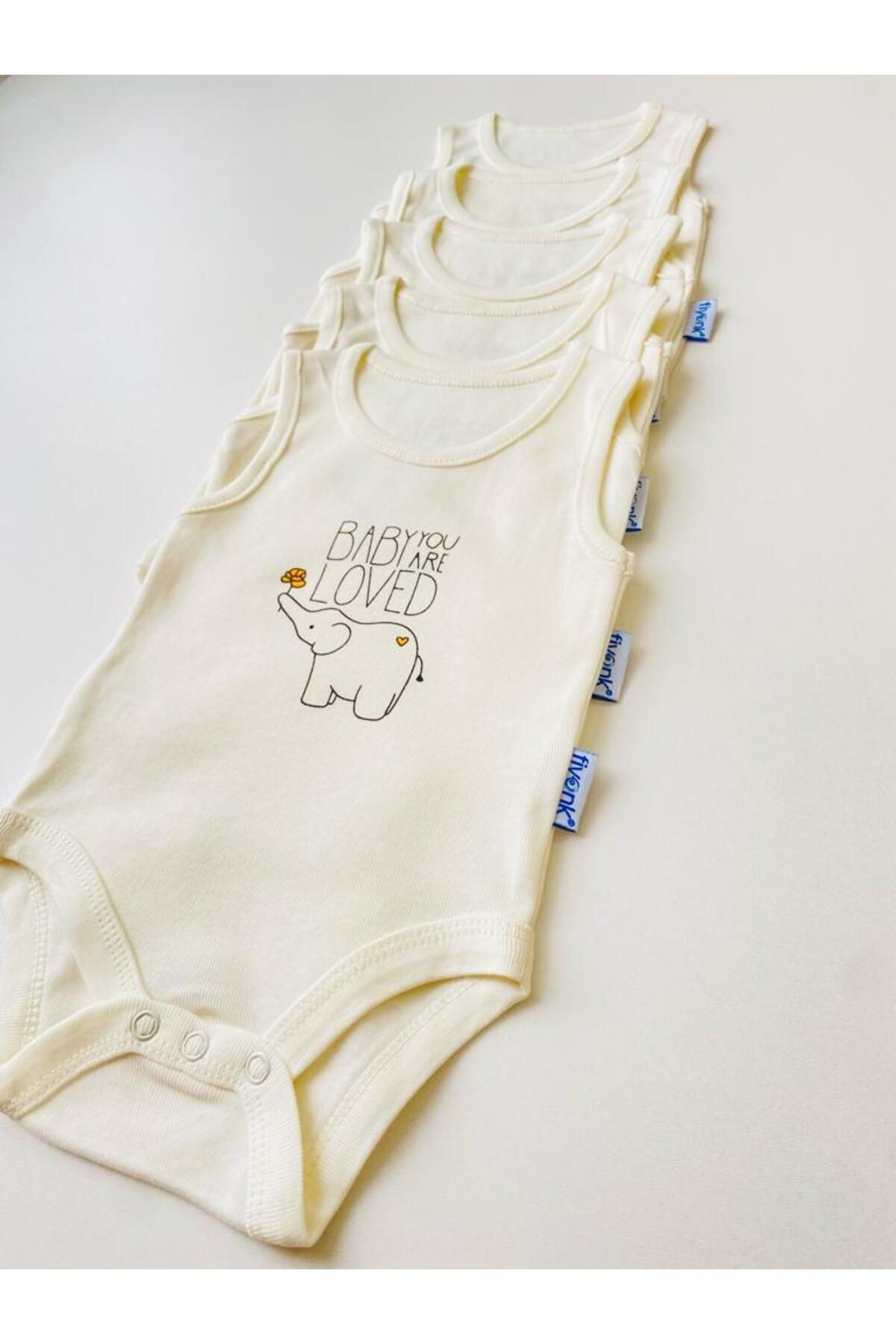 5'li Fil Desenli Bebek Atlet Body