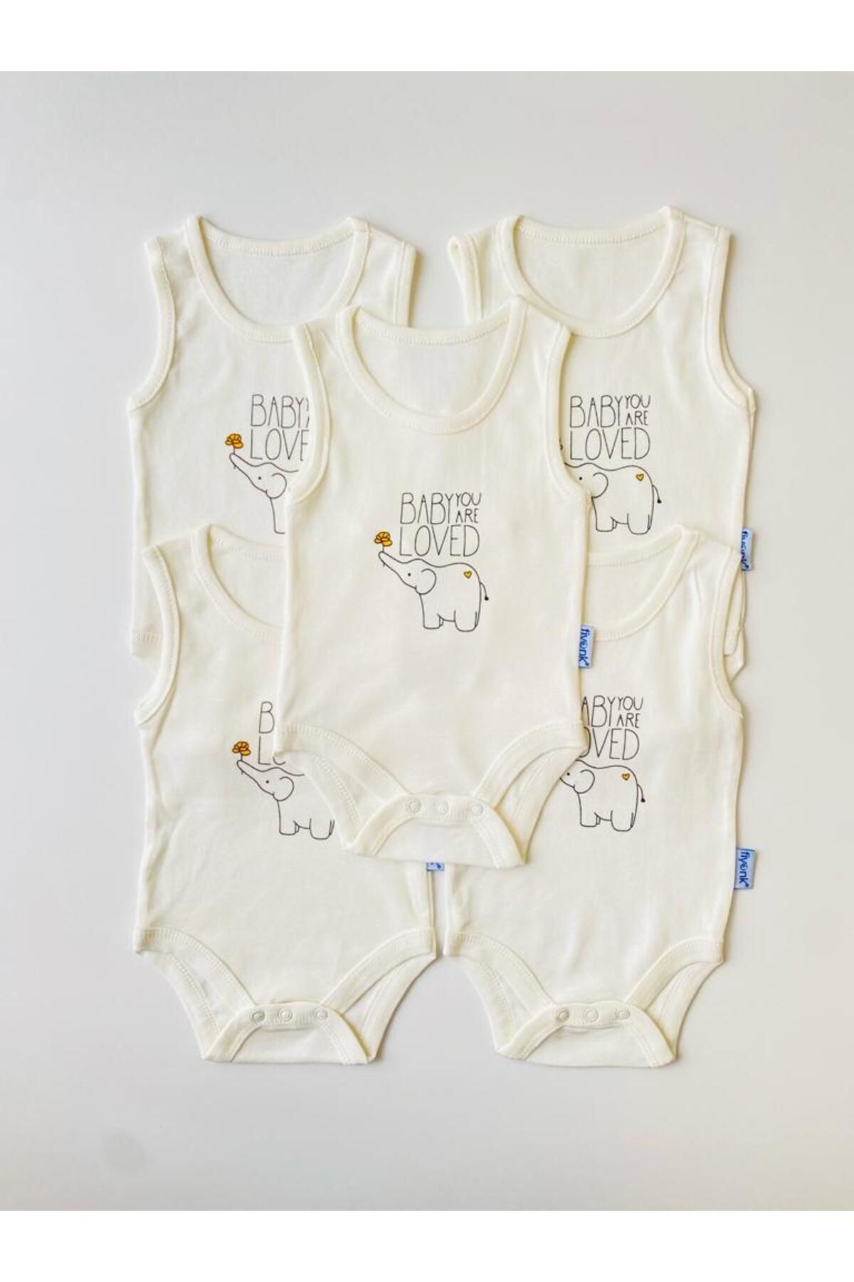 5'li Fil Desenli Bebek Atlet Body