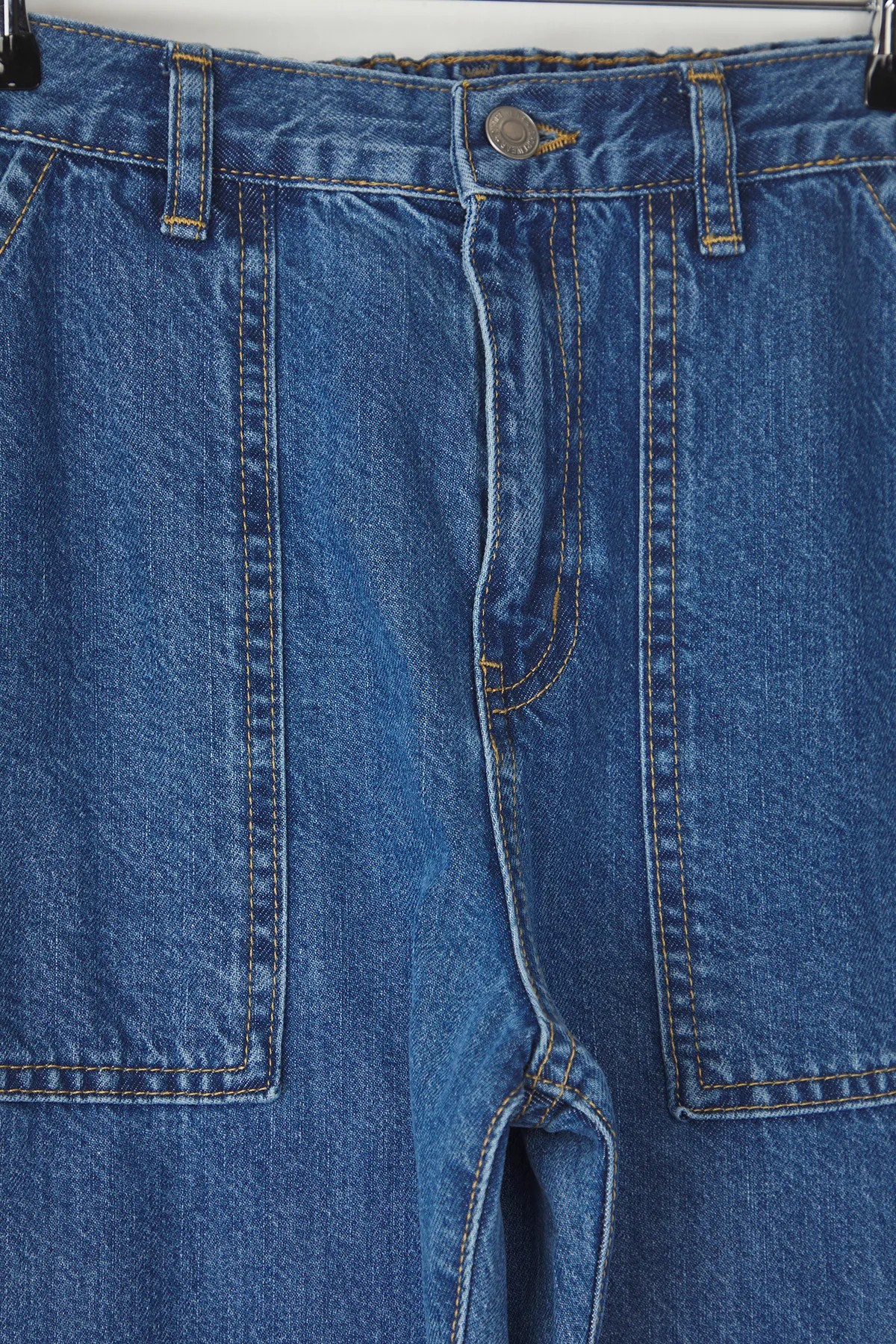 Orta Mavi Erkek Çocuk Yüksek Bel %100 Pamuk Regular Fit Lastikli Denim Jean Pantolon