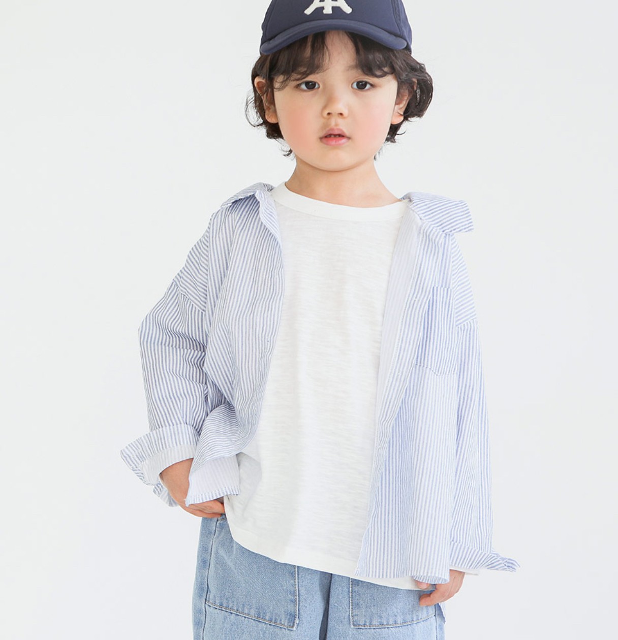 Açık Mavi Erkek Çocuk Yüksek Bel %100 Pamuk Regular Fit Lastikli Denim Jean Pantolon