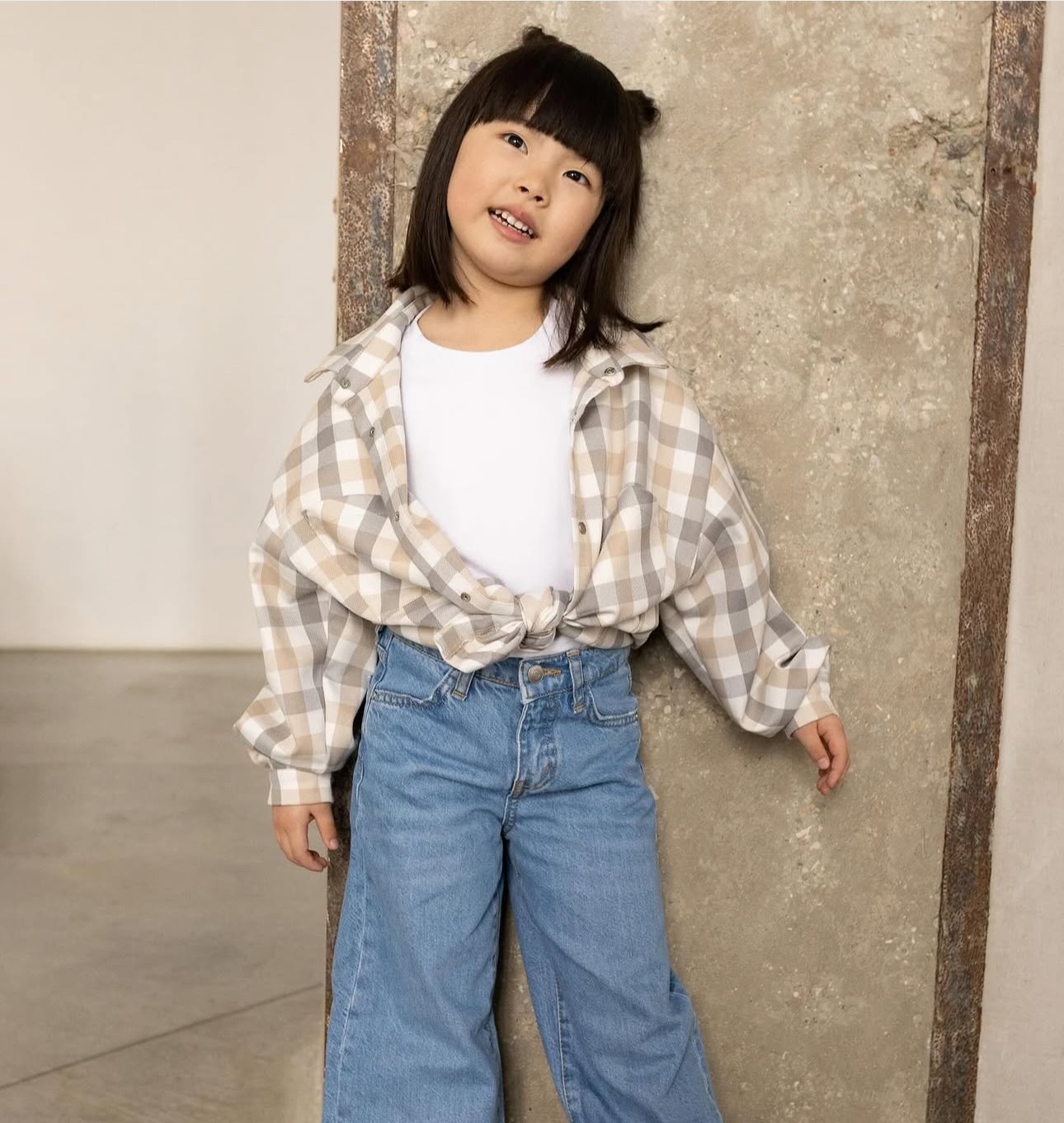 Çocuk Mavi Denim Wide Leg Pantolon (5–10 Yaş)