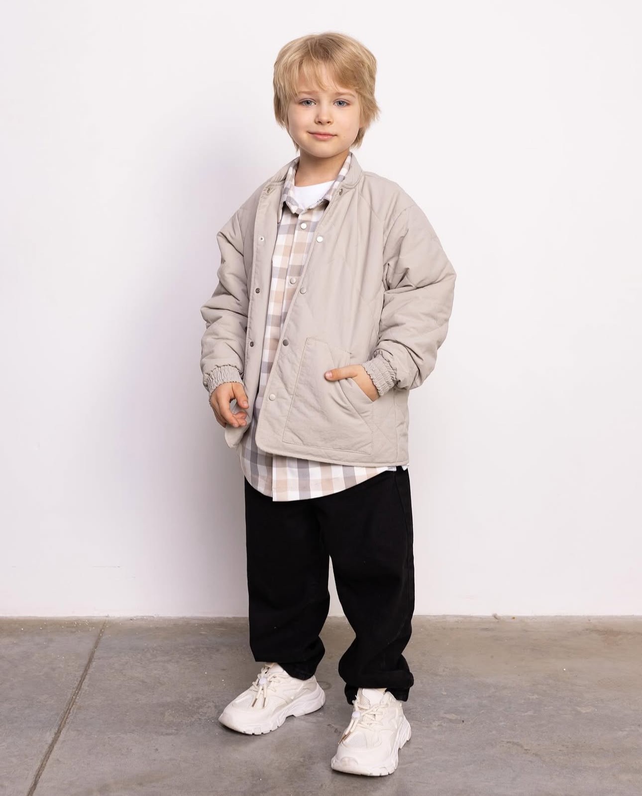 Rahat Geniş Kesim Oversize Çocuk Kot – Kore Stili Lastikli Bel 1-7 Yaş