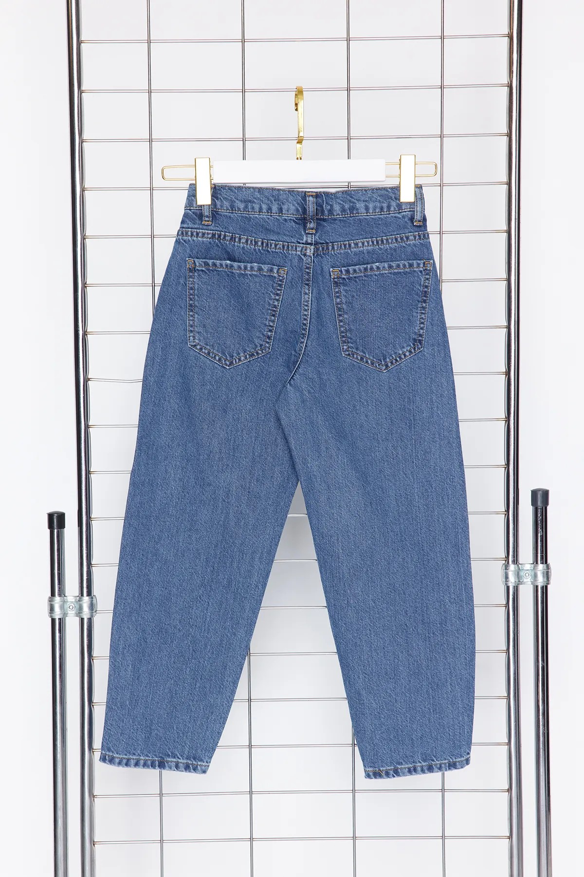 Mavi Erkek Çocuk Baggy Pamuklu Lastikli Denim Pantolon Jean