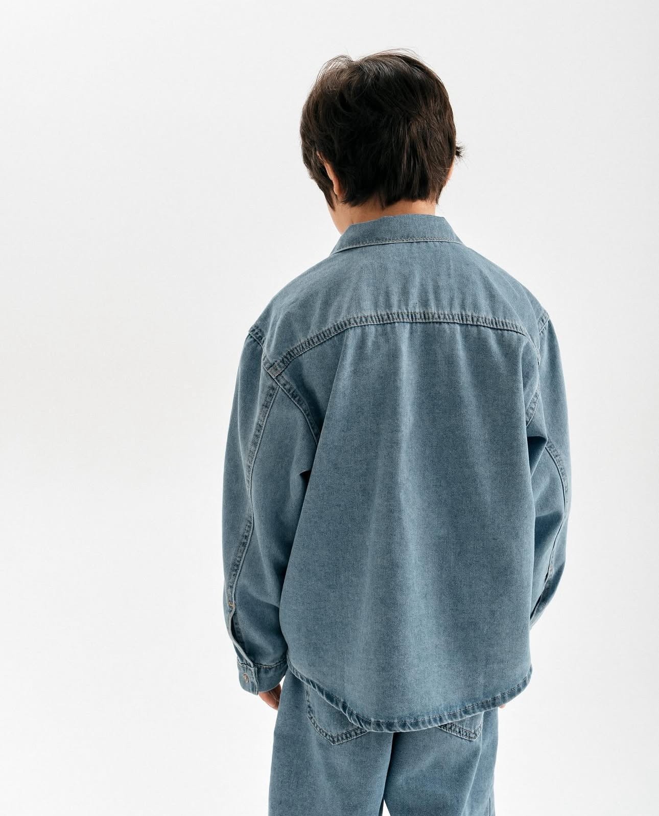 Kore Tarzı Oversize Çocuk Denim Takım – 2’li Rahat Kombin, 1-8 Yaş