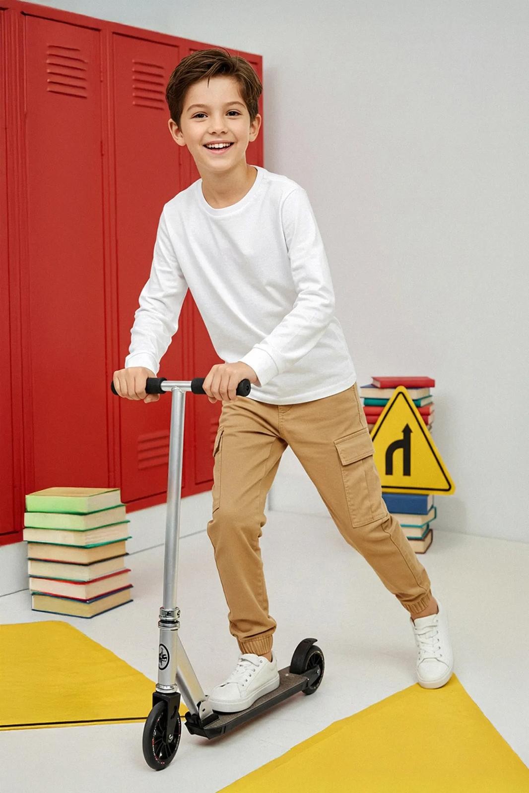  Erkek Çocuk Jogger Kargo Pantolon 3-8 Yaş