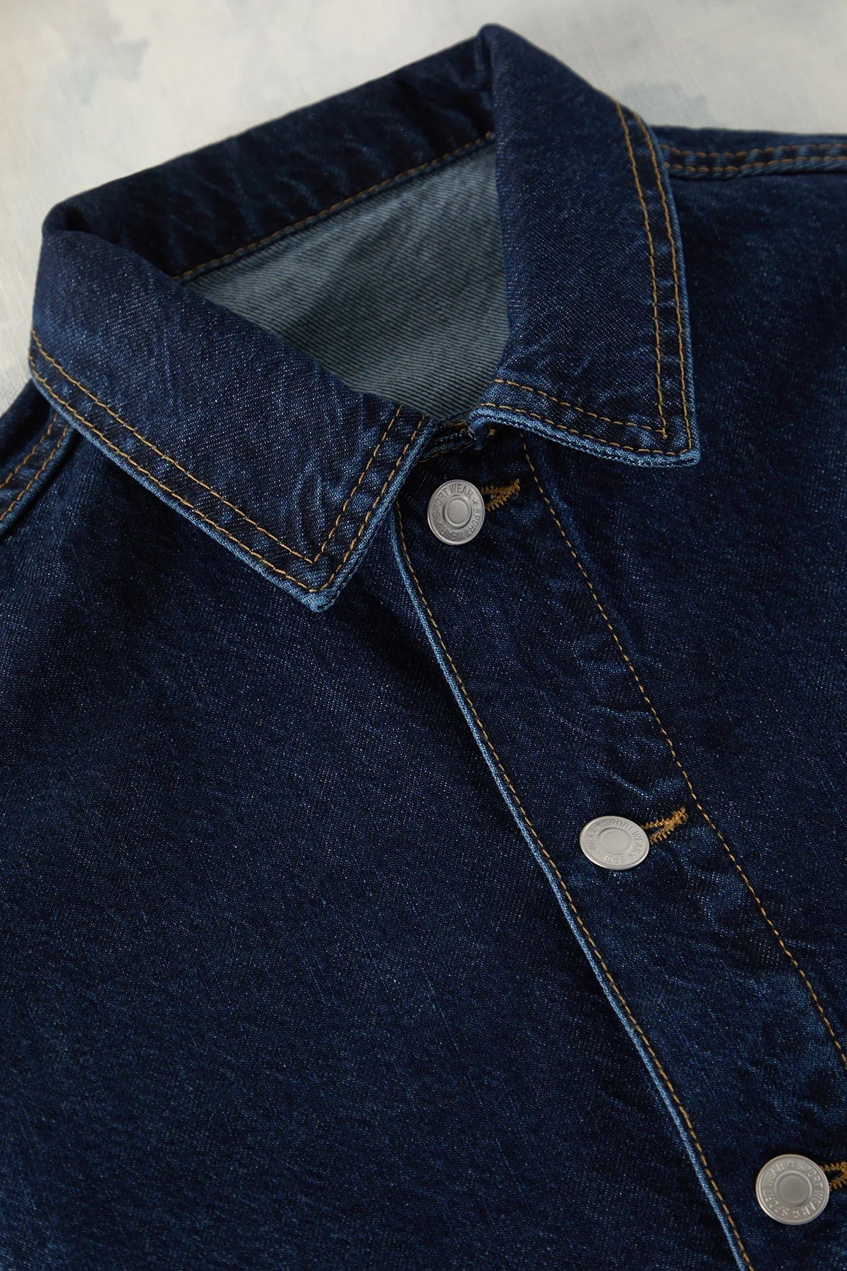 Koyu Mavi Erkek Çocuk %100 Pamuk Cepli Denim Ceket 