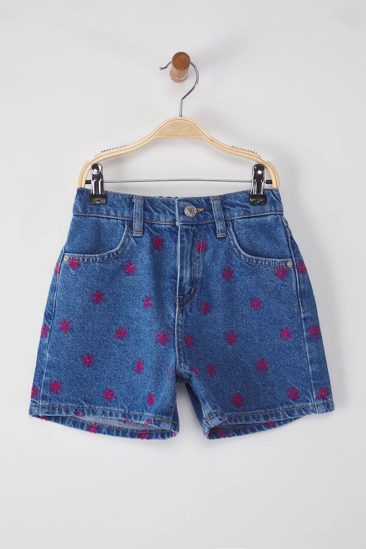 Mavi Kız Çocuk %100 Pamuk Regular/Normal Kalıp Cepli Lastikli Denim Şort