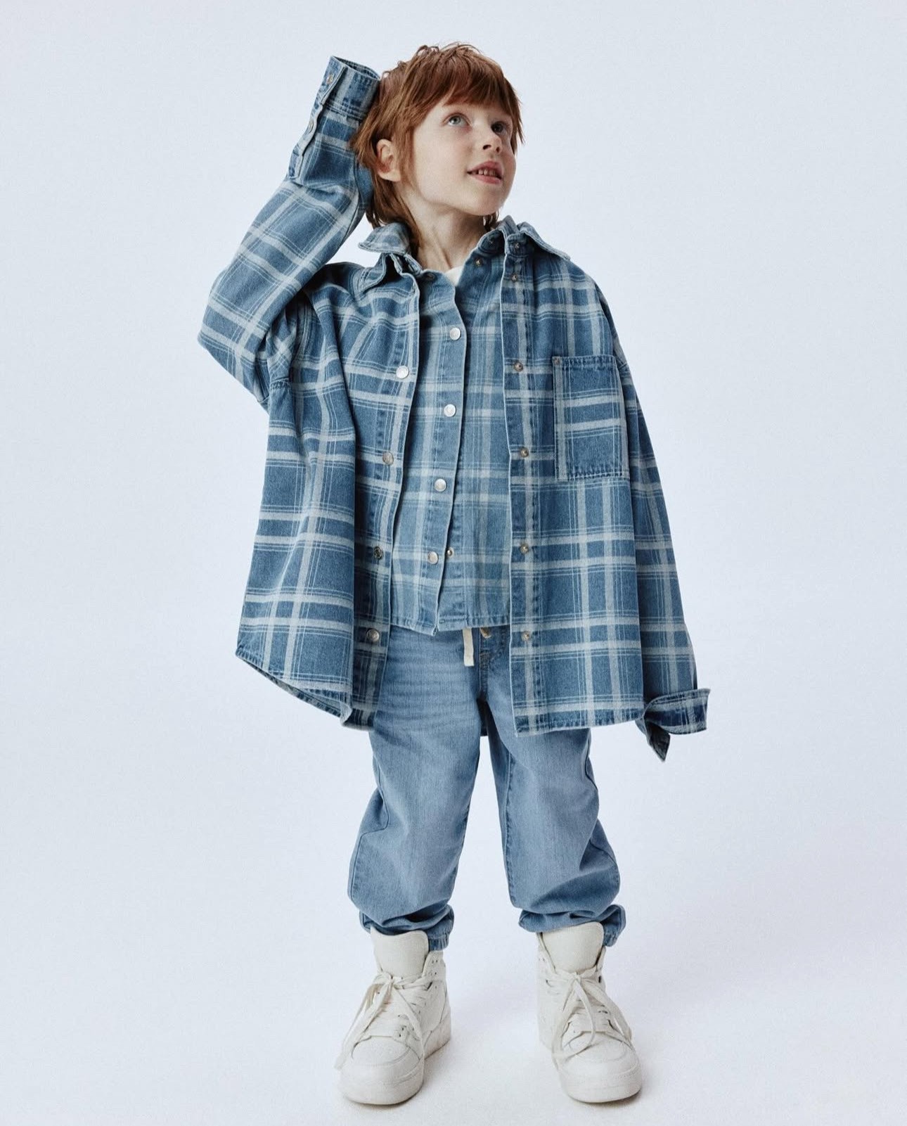 Orta Mavi Erkek Çocuk Yüksek Bel %100 Pamuk Regular Fit Bel Lastikli Denim Jean Pantolon 