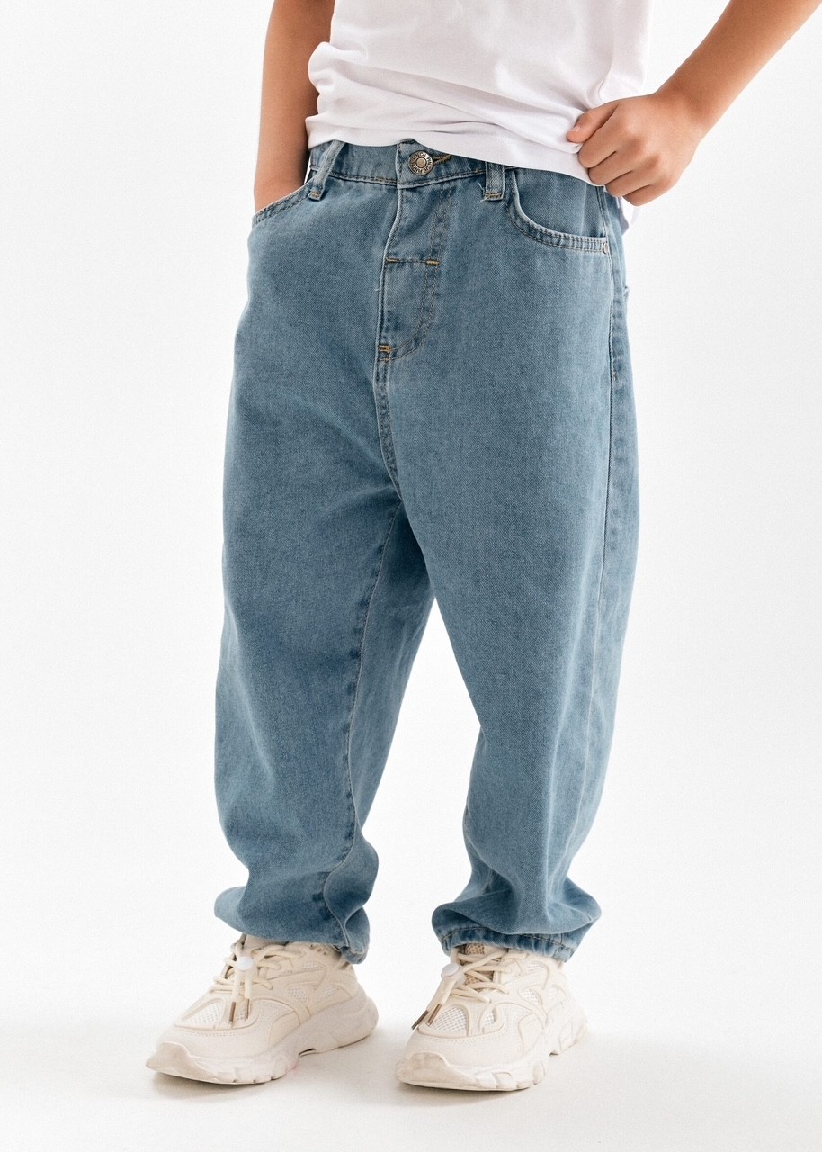 Unisex Çocuk Oversize Kore Tarzı Jean Pantolon (1-7 Yaş)