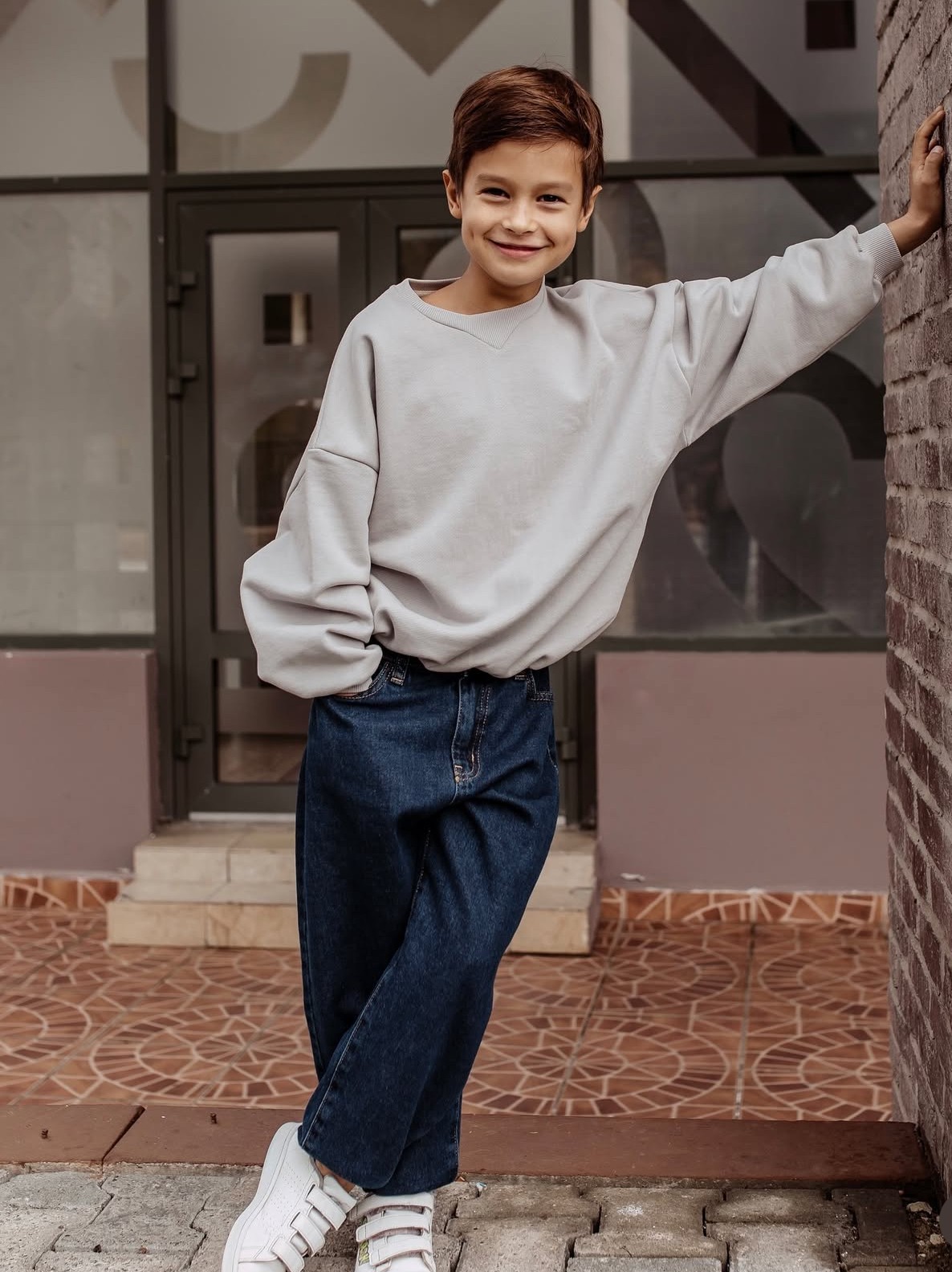 SeoulFit Rahat Çocuk Denim Pantolon – Koyu Mavi, 3-8 Yaş