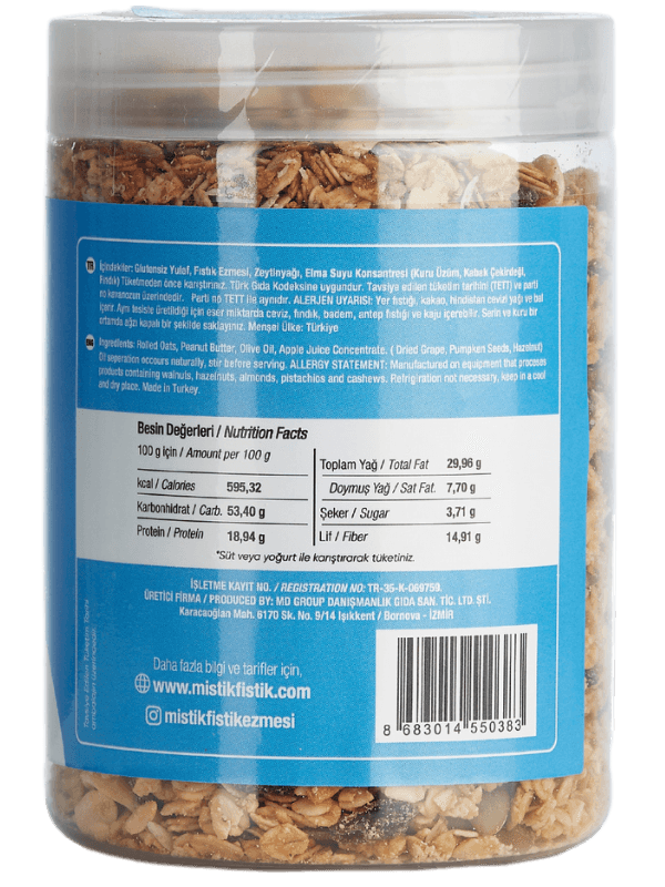 Üzüm ve Fındık Granola 350 g.