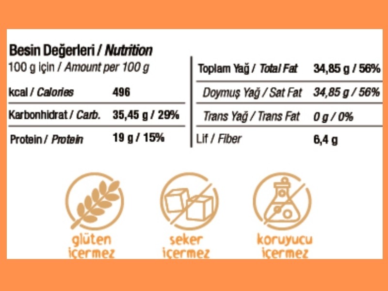 Portakallı Fıstık Ezmesi 200 g.