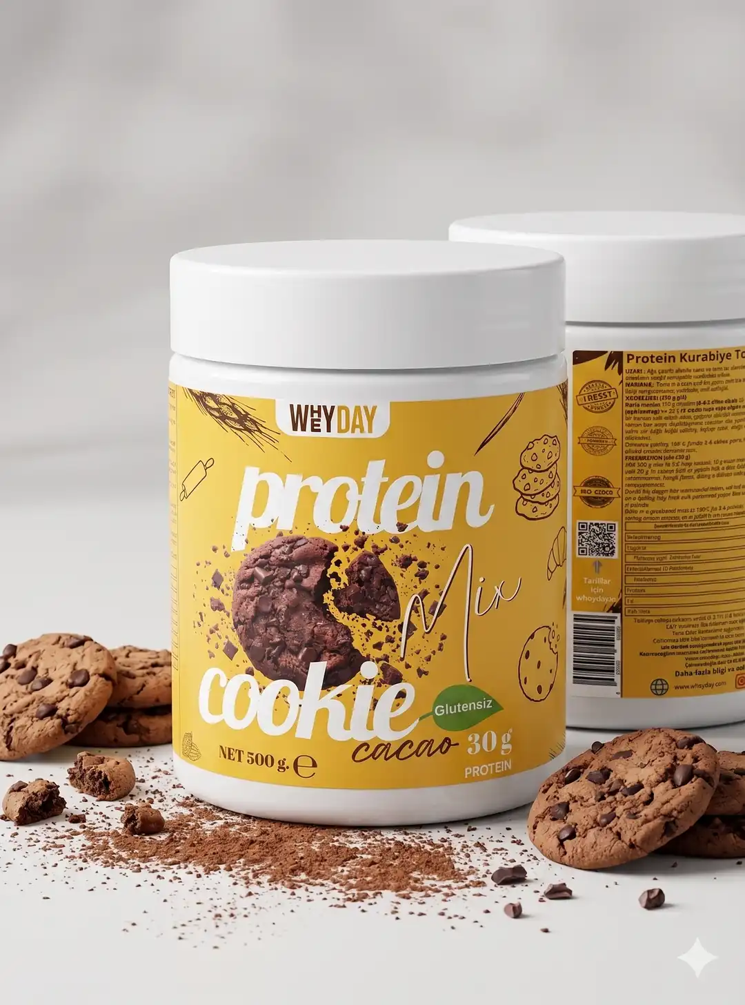 Evde pratik şekilde protein cookie hazırlamak isteyenler için doğru karışım ve doğru pişirme adımları önemlidir. Wheyday Protein Cookie Mix ile kısa sürede dışı hafif kıtır, içi yumuşak dokulu proteinli kurabiyeler hazırlanabilir.