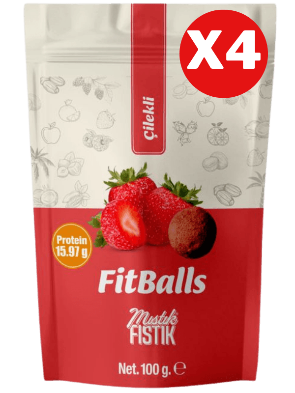 Çilekli Fitballs 4 lü Paket