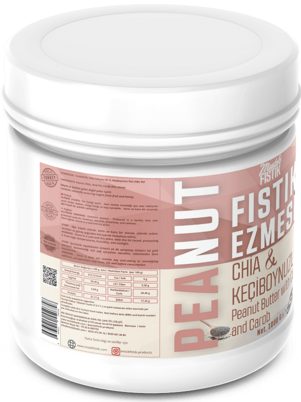 Chia Keçiboynuzlu Fıstık Ezmesi 1 kg.