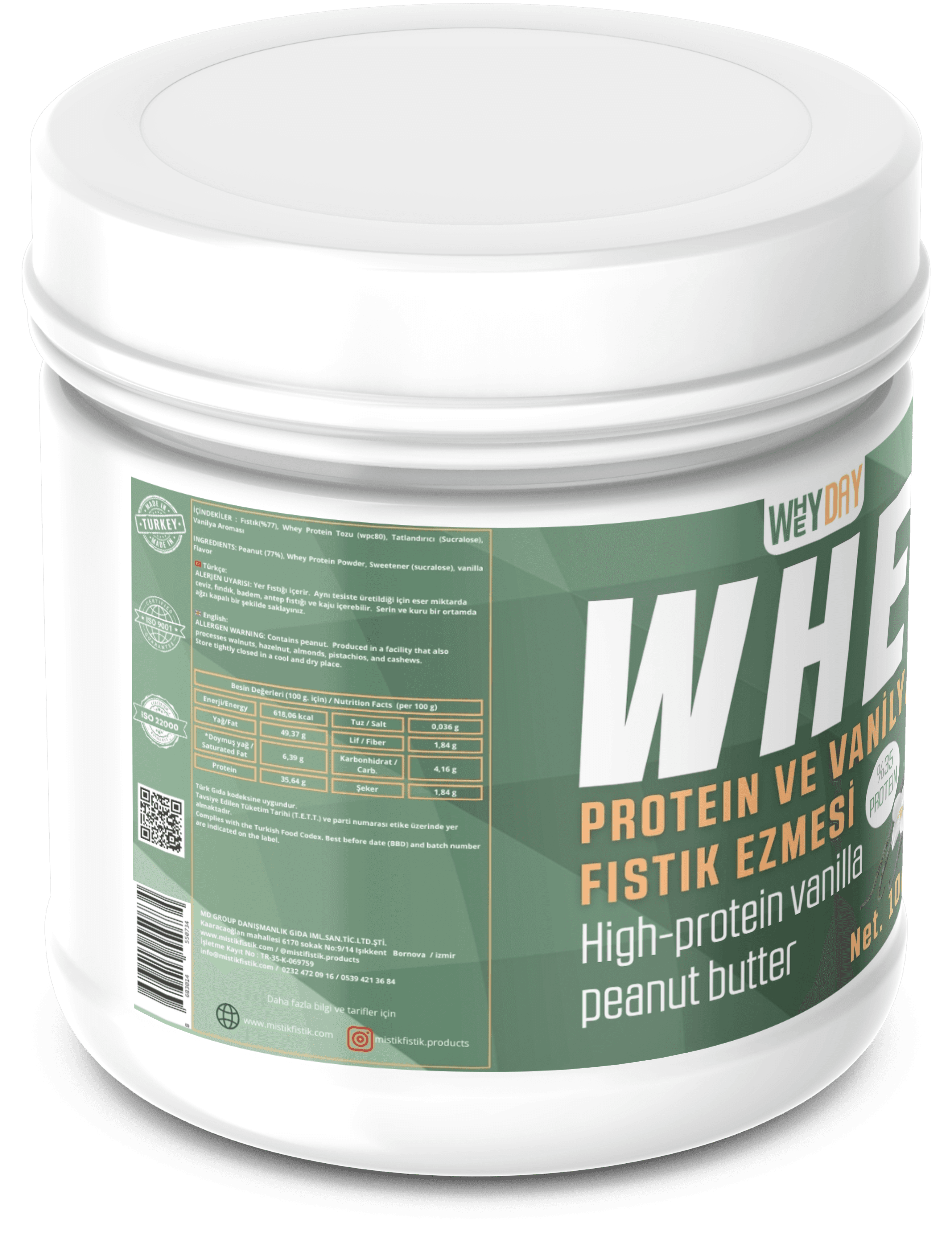 Whey Proteinli Fıstık Ezmesi 1 kg.