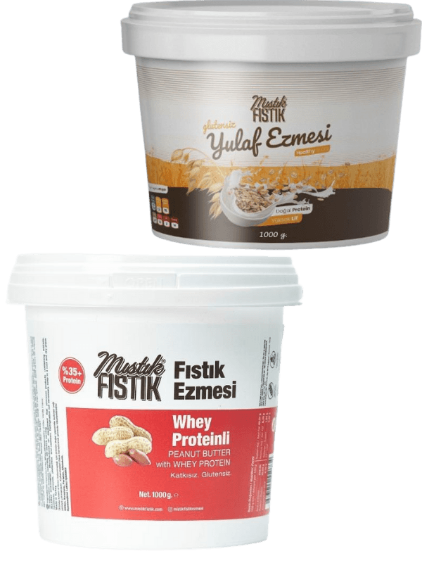 Whey Proteinli Vanilyalı Fıstık Ezmesi ve Yulaf Ezmesi 1 er kg.