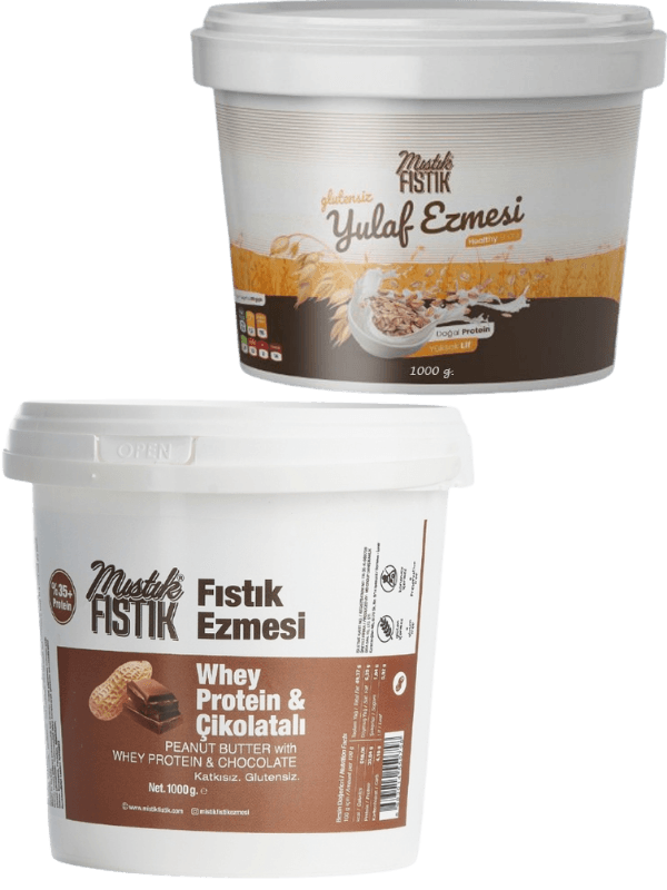 Whey Proteinli Fıstık Ezmesi ve Yulaf Ezmesi 1 er kg.