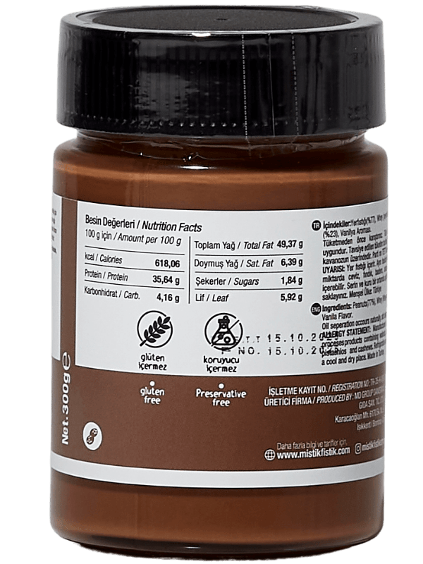 Whey Proteinli Çikolatalı Fıstık Ezmesi 300 g.