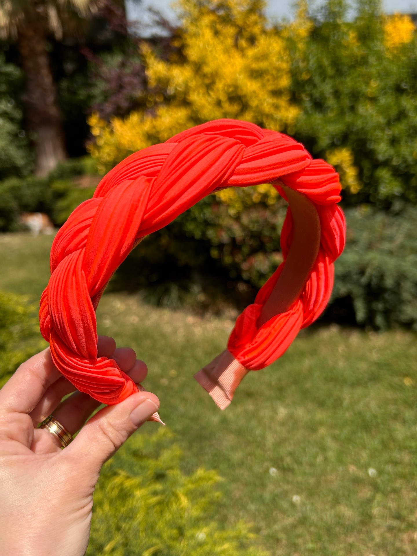 BYM499 Pilise Kumaş Taç Neon Renk Örgü Model Saç Aksesuarı Günlük Kadın Saç Tacı