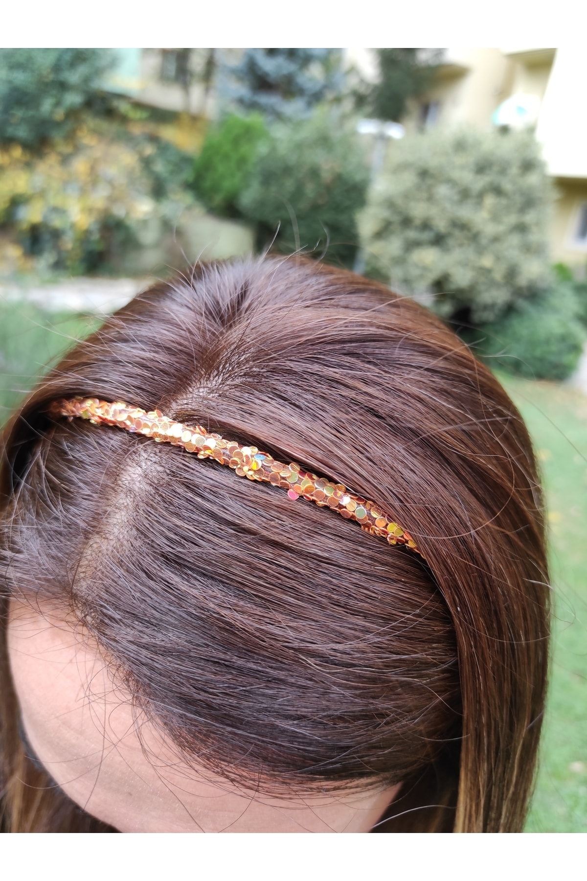 ByMerve BYM436 Altın Rengi Pullu Parlak Kaymaz Şık Kadın Saç Tacı