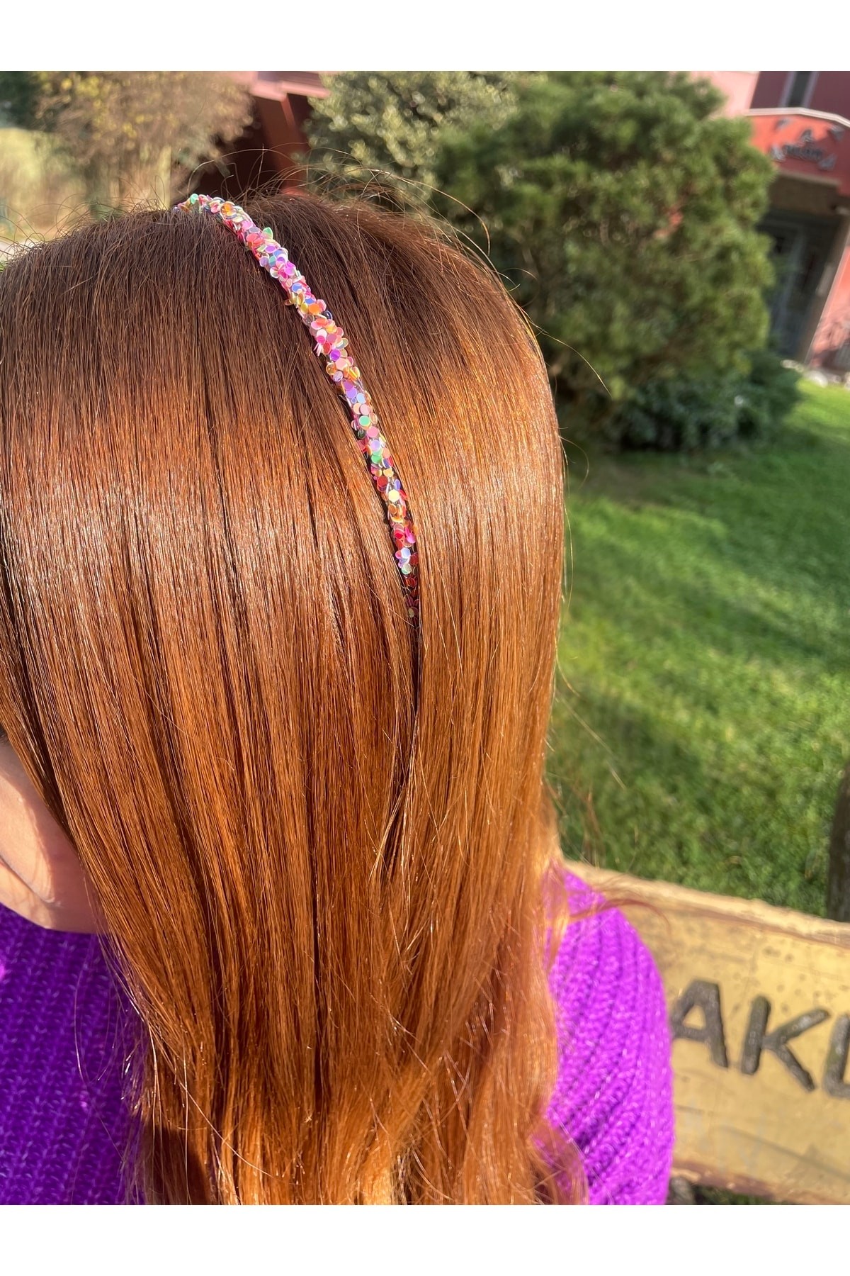 ByMerve BYM420 Pullu Çok Renkli Işıltılı Kaymaz Silikon Uçlu Kadın Saç Tacı
