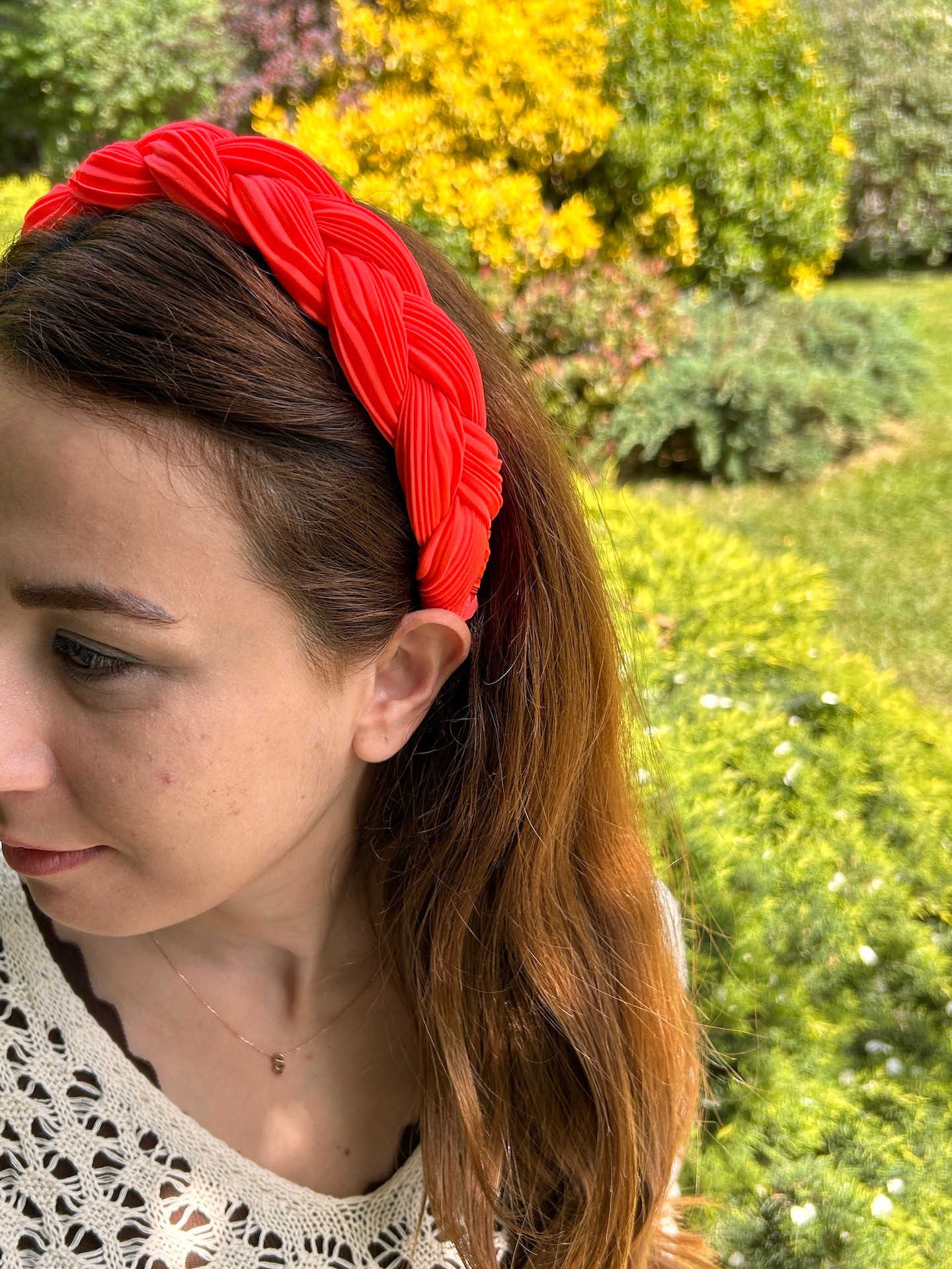 BYM499 Pilise Kumaş Taç Neon Renk Örgü Model Saç Aksesuarı Günlük Kadın Saç Tacı