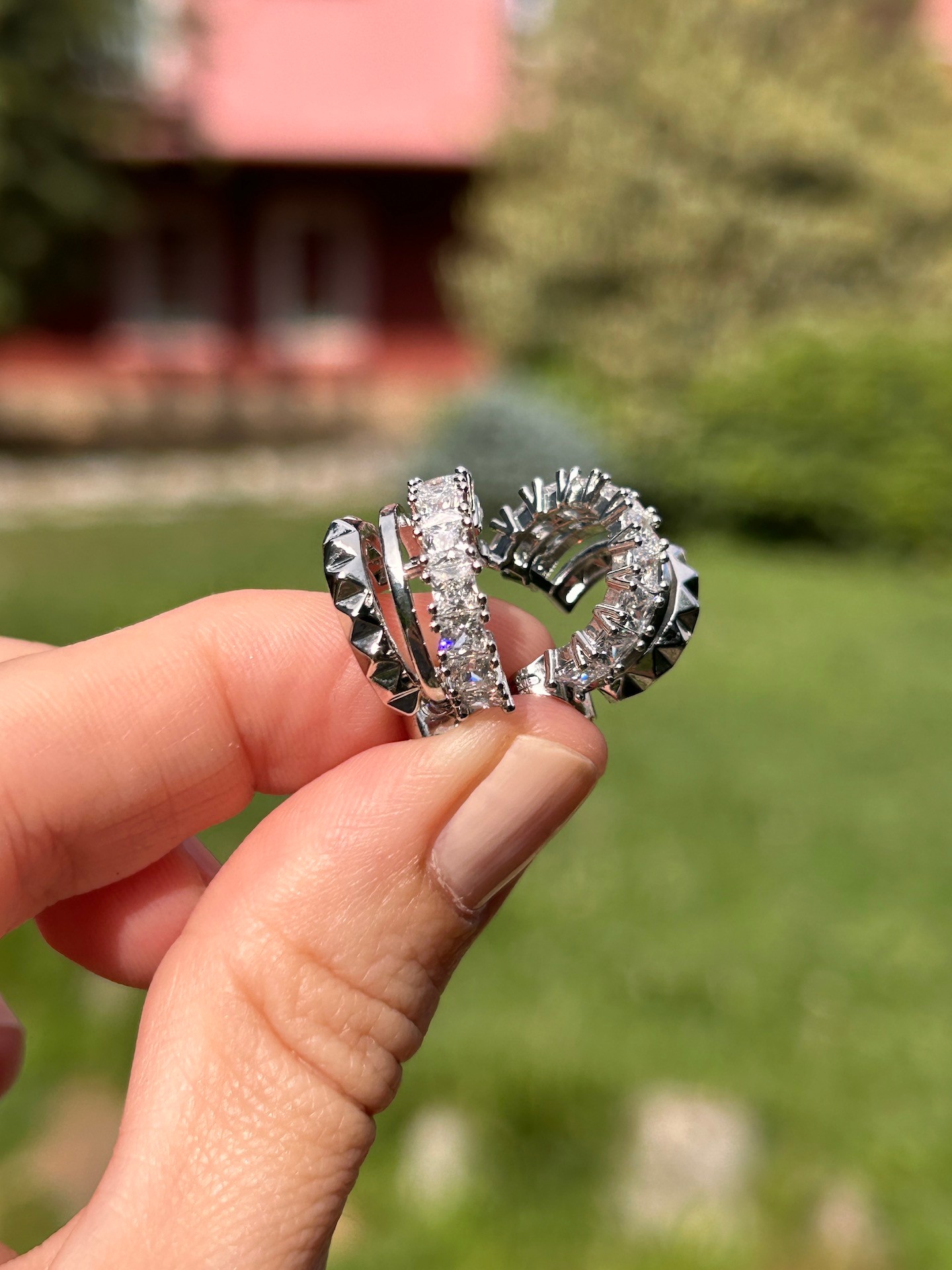 BYM588 Silver Renk Zirkon Taşlı Abiye Günlük Şık Kadın Çelik Küpe
