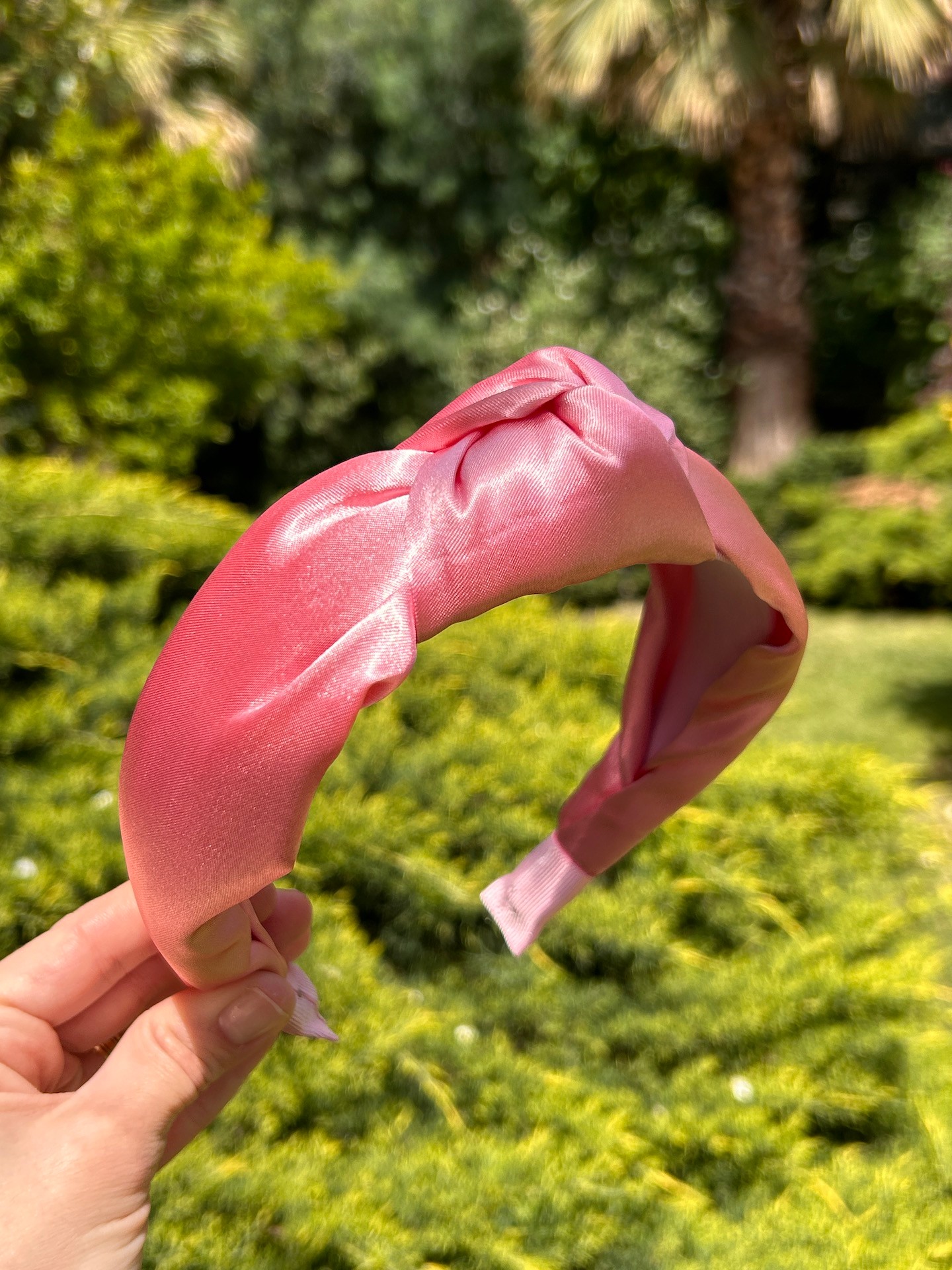 BYM492 Saten Düğümlü Model Saç Aksesuarı Pembe Kadın Saç Tacı