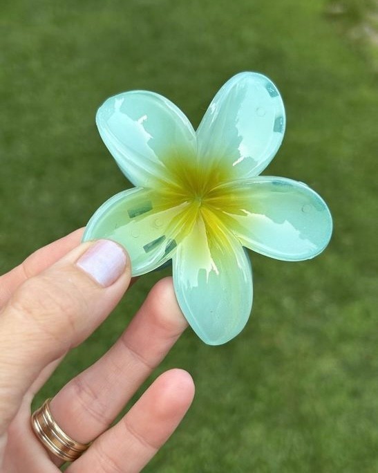 BYM378 Hibisküs Mandal Büyük Boy Su Yeşili Çiçek Toka