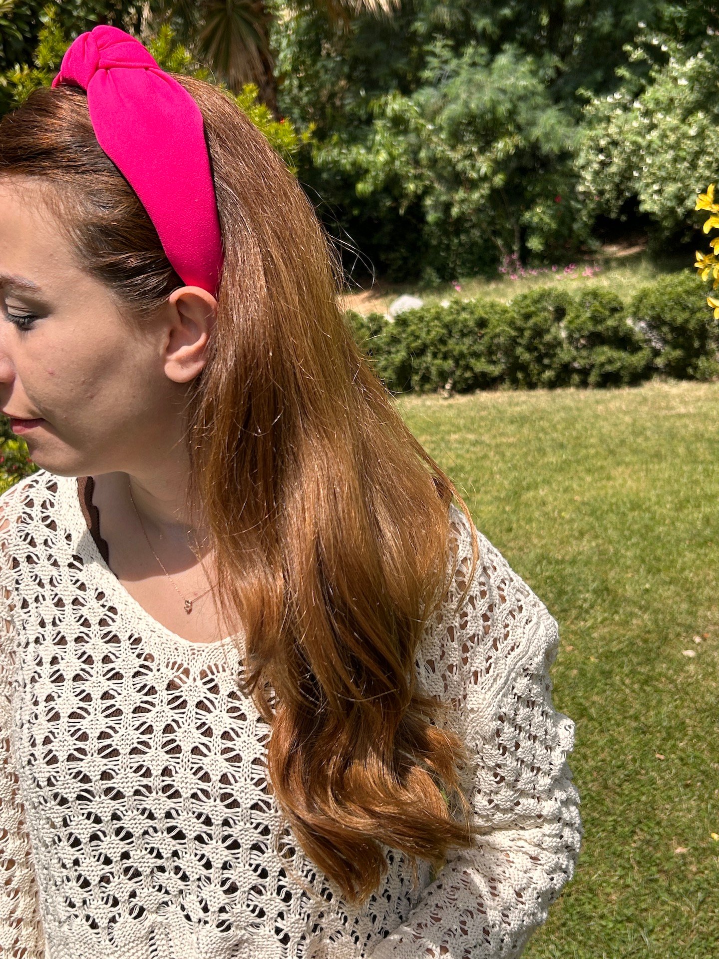 BYM483 Kumaş Düğümlü Model Saç Aksesuarı Pembe Renkli Kadın Saç Tacı