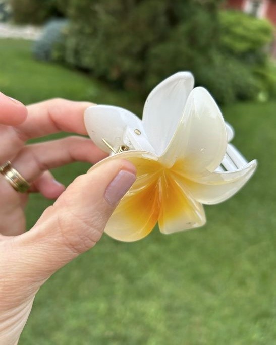 BYM372 Hibisküs Mandal Büyük Boy Sarı Çiçek Toka - Yeni Trend Saç Aksesuarı