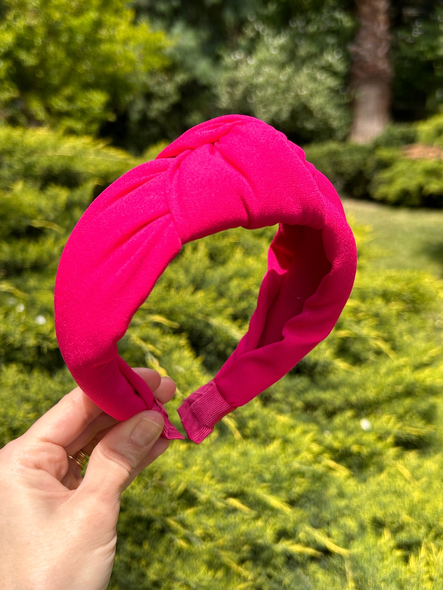 BYM483 Kumaş Düğümlü Model Saç Aksesuarı Pembe Renkli Kadın Saç Tacı