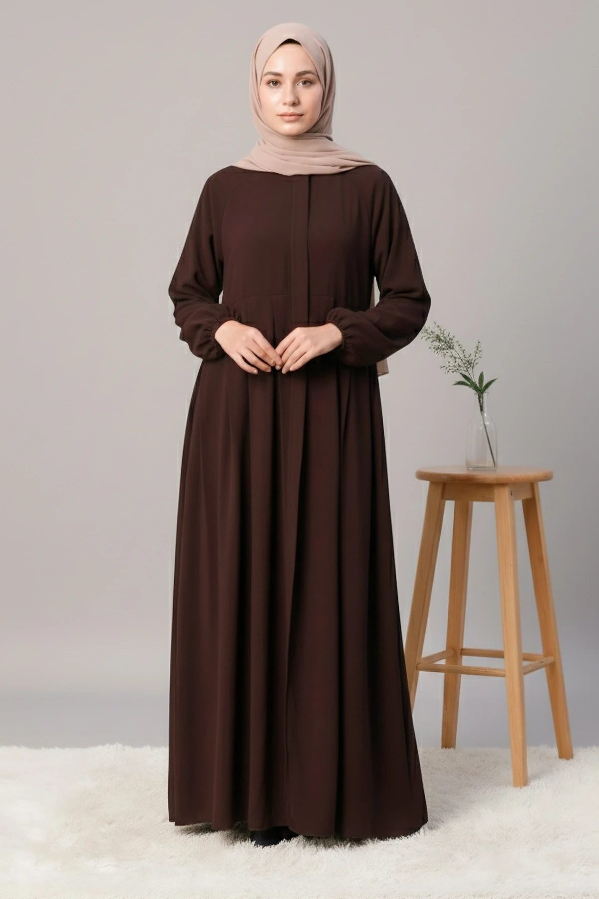 Vera Pileli Fermuarlı Ferace