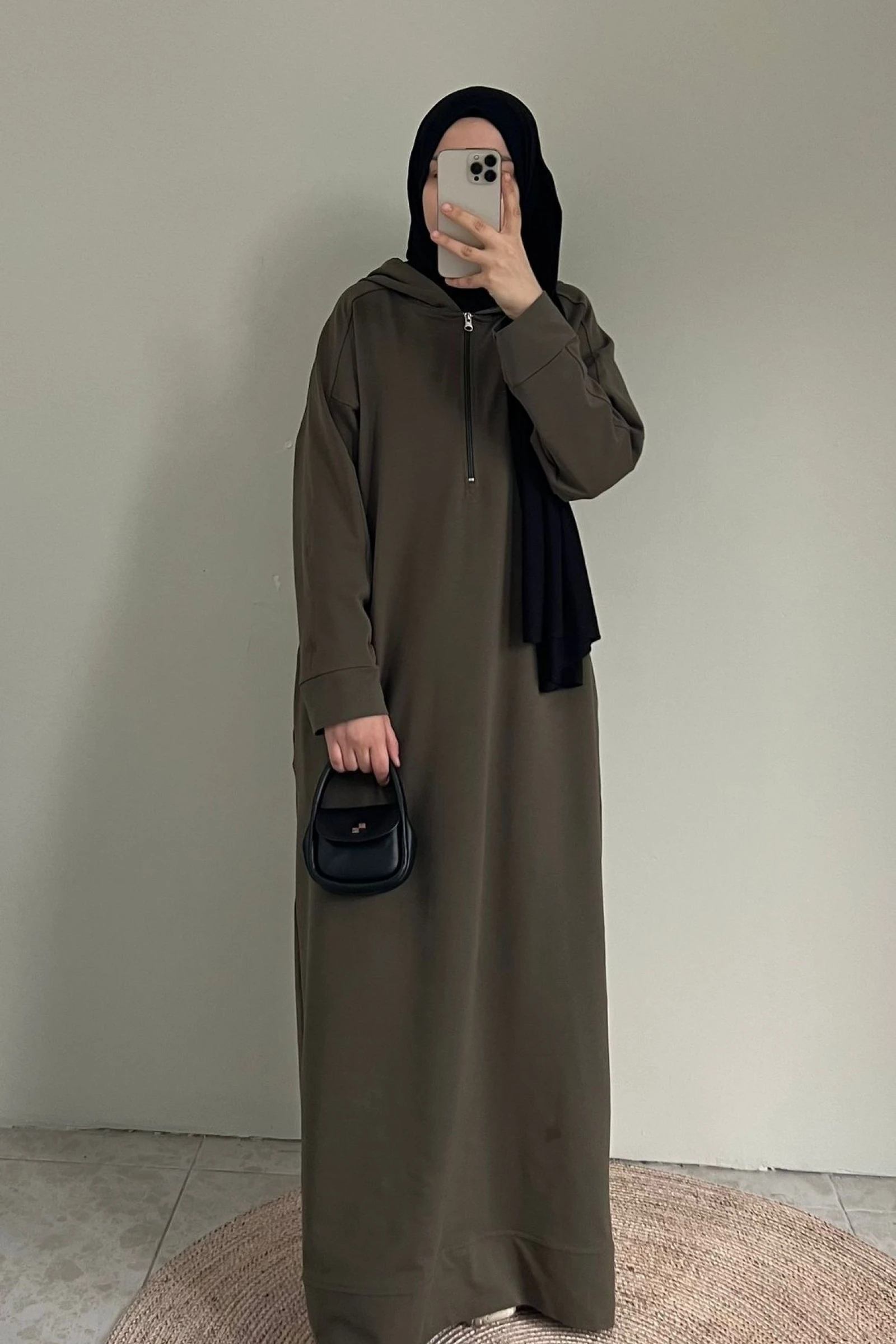 Spor Pamuklu Elbise - Haki