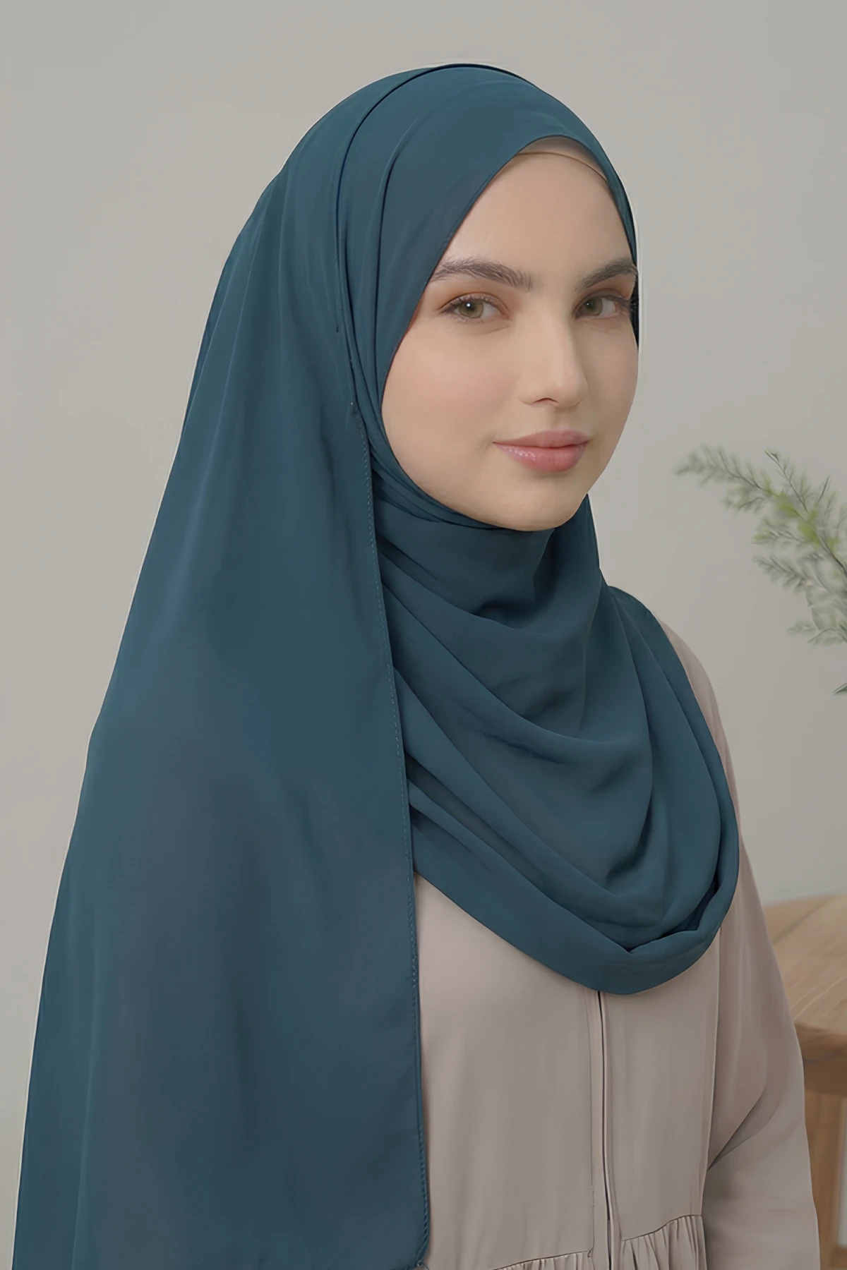 Medine İpeği Büyük Boy Şal - Soft Yeşil