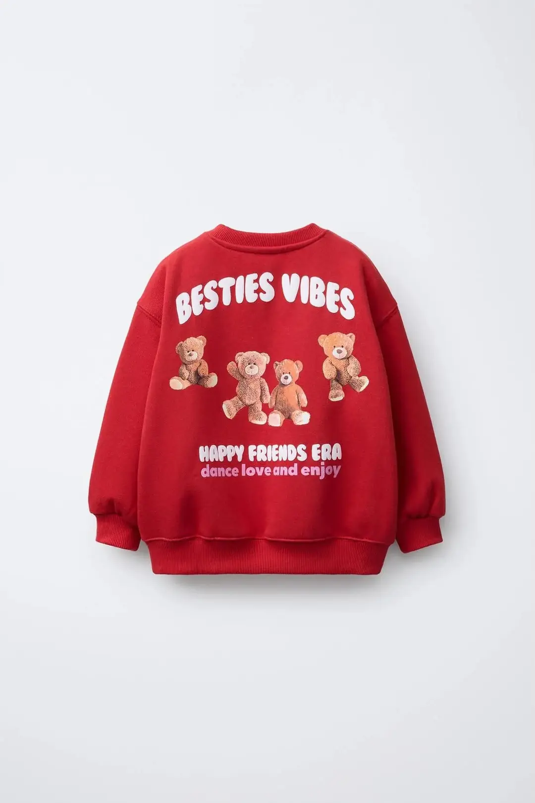 Kırmızı Ayıcık Baskılı Sweatshirt – görsel 2