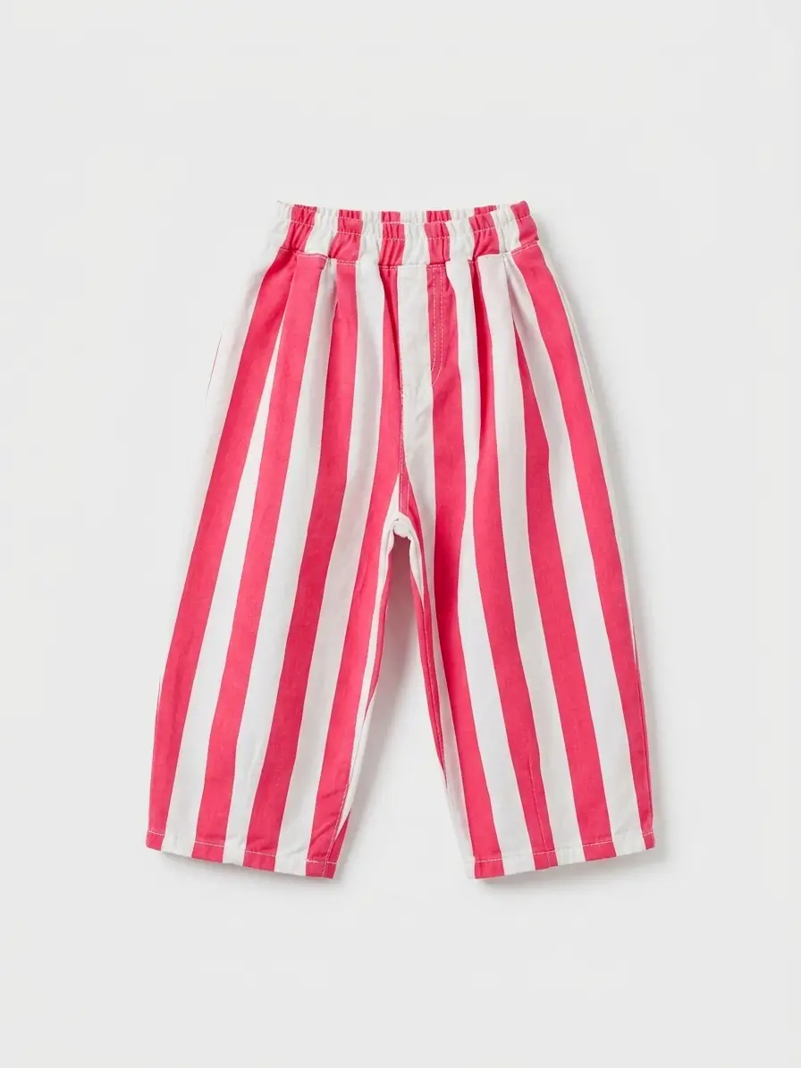 Pembe Çizgili Balon Paça Jean – görsel 1