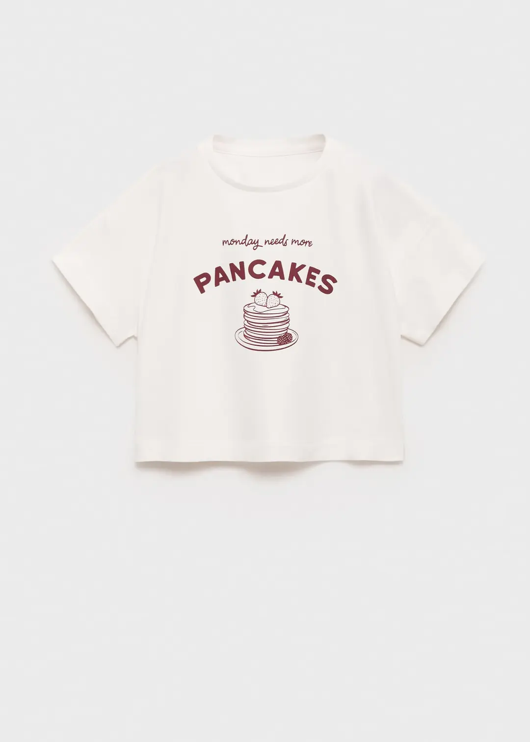 Pancakes Baskılı Crop Tişört – görsel 1