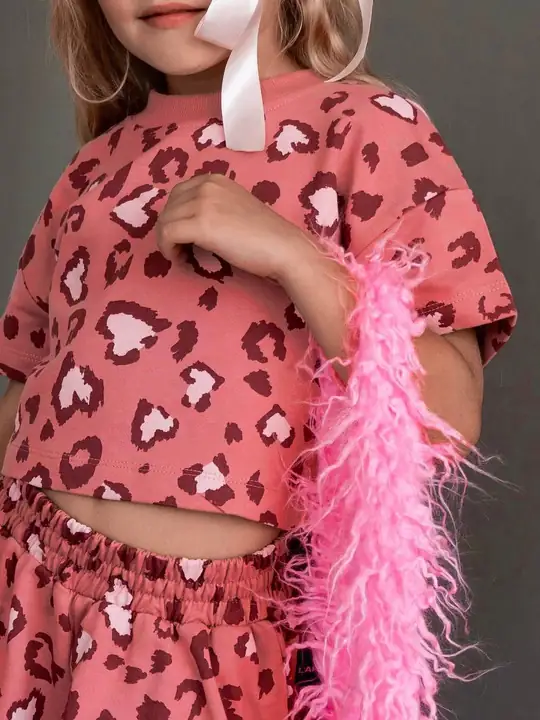 Pembe Leopar Crop Takım – görsel 2