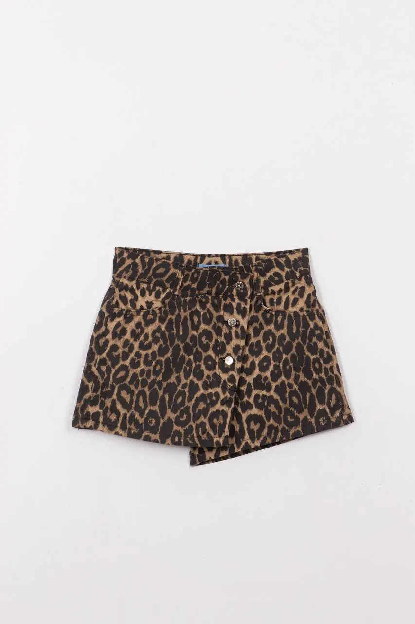 Leopar Şort Etek – görsel 1