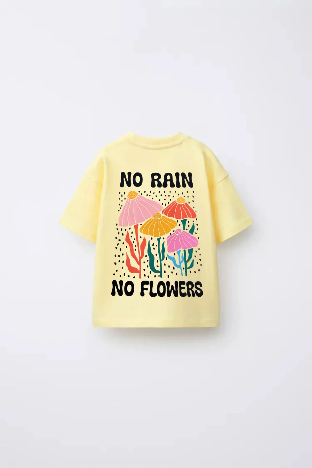 No Rain Sloganlı Tişört – görsel 1
