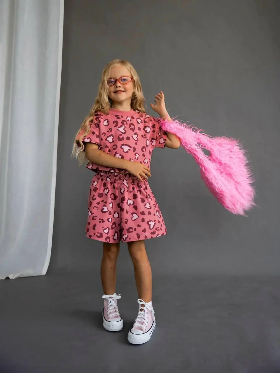 Pembe Leopar Crop Takım – görsel 1