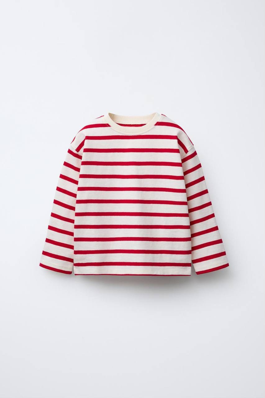 Çizgili Sweatshirt 5adet - Kırmızı