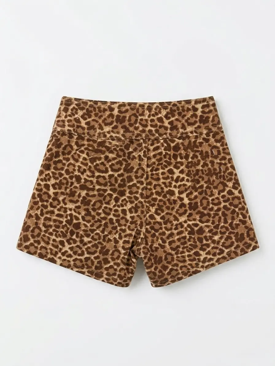 Leopar Desenli Şort Etek – görsel 2