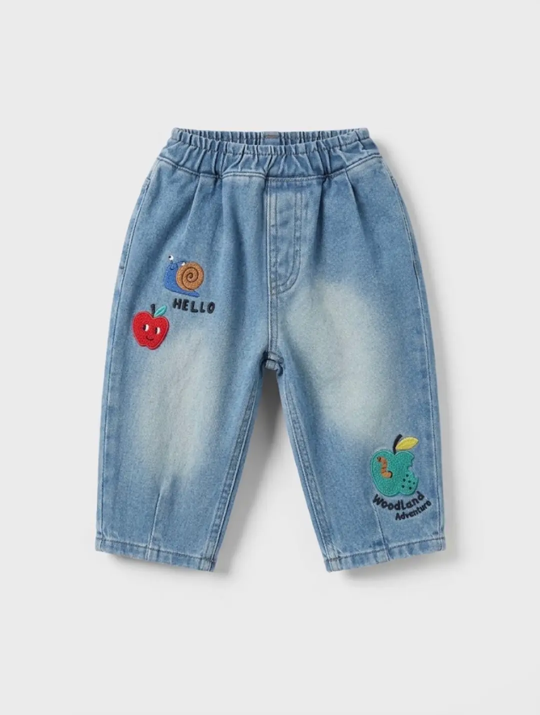 Bebek Nakışlı Balon Paça Jean – görsel 1