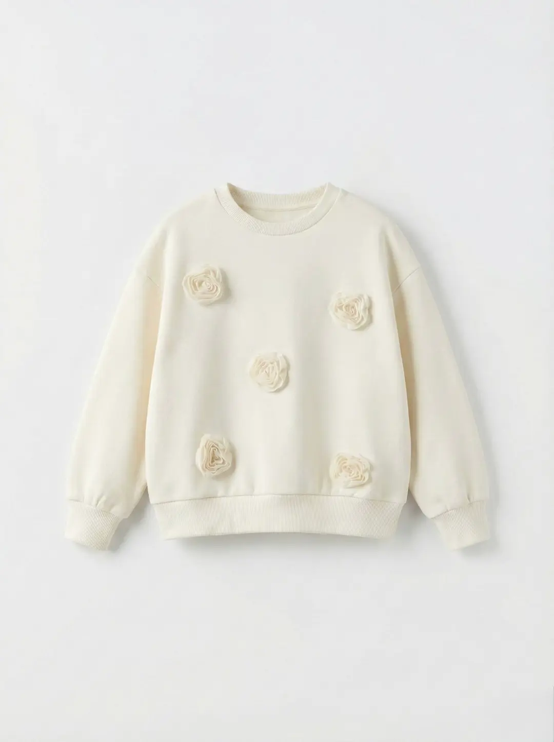Ekru Güllü Sweatshirt – görsel 1